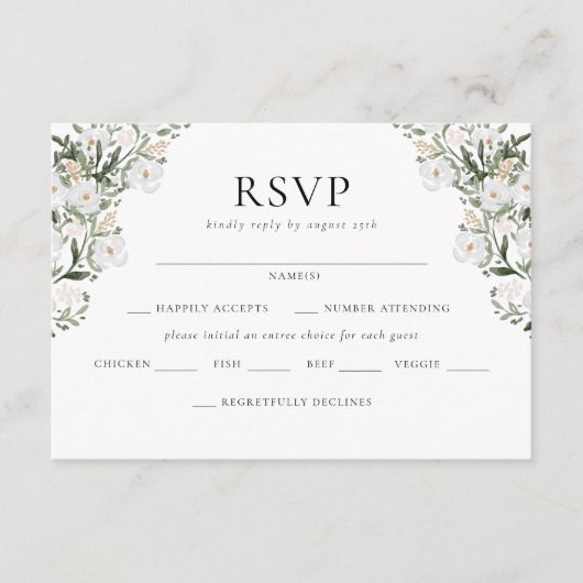 Countryside Manor Wedding RSVP Begleitkarte (Vorderseite)