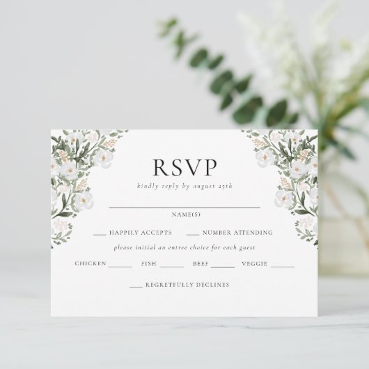 Countryside Manor Wedding RSVP Begleitkarte (Stehend Vorderseite)