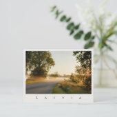Countryside Morning Mist, Latvia nature Postkarte (Stehend Vorderseite)