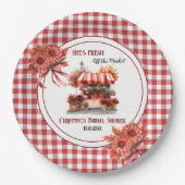 Countryside Picnic Gingham Brautparty Pappteller (Vorderseite)