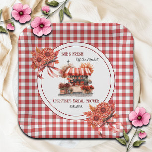 Countryside Picnic Gingham Brautparty Pappteller