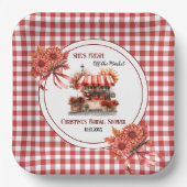 Countryside Picnic Gingham Brautparty Pappteller (Vorderseite)
