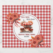 Countryside Picnic Gingham Brautparty Schaumweinetikett (Einzelnes Label)