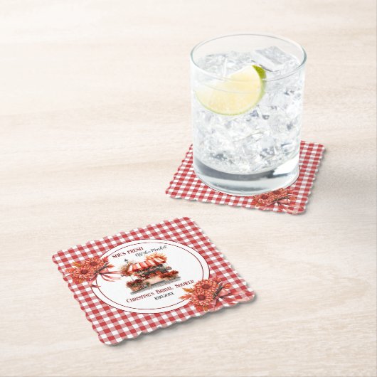 Countryside Picnic Gingham Brautparty Untersetzer (Vor Ort)