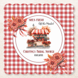 Countryside Picnic Gingham Brautparty Untersetzer