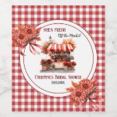 Countryside Picnic Gingham Brautparty Weinetikett (Einzelnes Label)