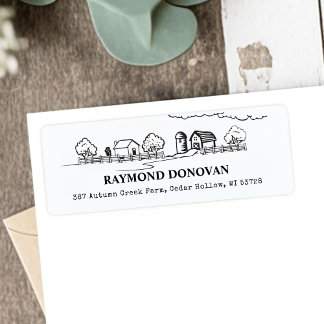 Countryside Rustic Farmhouse Return Address