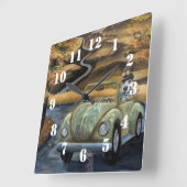 Countryside Stroll Quadratische Wanduhr (Winkel)