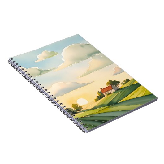 Countryside Sunset Hills Notebook Notizblock (Rechte Seite)