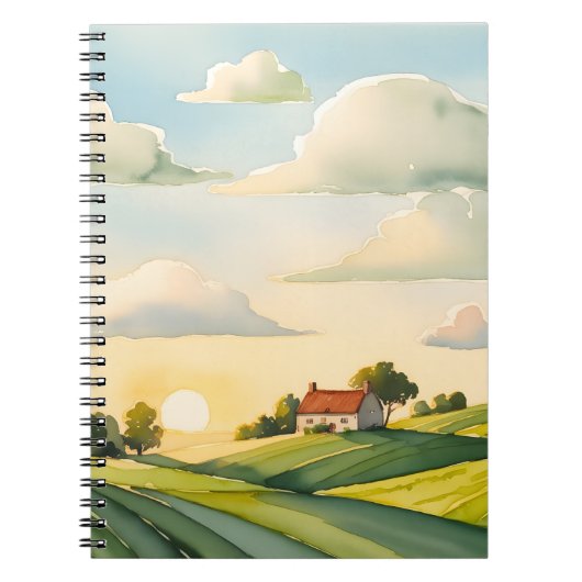 Countryside Sunset Hills Notebook Notizblock (Vorderseite)