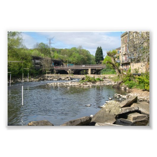 County Bridge and the River Calder, Sowerby Bridge Fotodruck (Vorne)