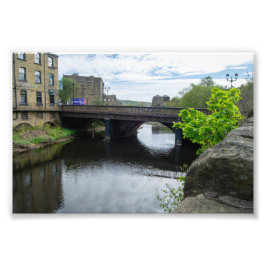 County Bridge and the River Calder, Sowerby Bridge Fotodruck