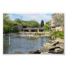 County Bridge und der River Calder, Sowerby Bridge Fotodruck