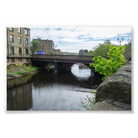 County Bridge und der River Calder, Sowerby Bridge Fotodruck (Vorne)