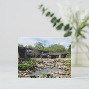 County Bridge und der River Calder, Sowerby Bridge Postkarte