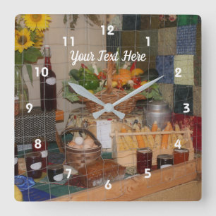 County Fair Food Display Personalisiert   Quadratische Wanduhr