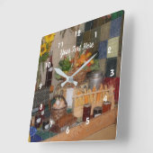 County Fair Food Display Personalized Quadratische Wanduhr (Winkel)