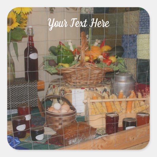 County Fair Food Display Personalized Quadratischer Aufkleber (Vorderseite)