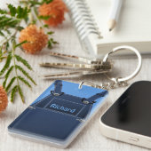 County Folk Blue Overalls Custom Schlüsselanhänger (Vorderseite rechts)