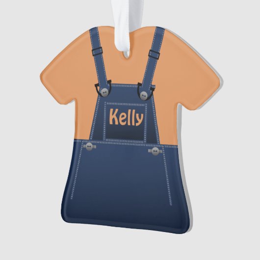County Folk Niedlich Overalls Custom O Ornament (Vorderseite)