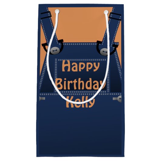 County Folk Overalls Custom Birthday MGB Kleine Geschenktüte (Vorderseite)