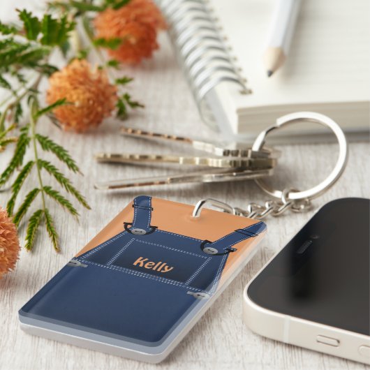 County Folk Overalls Custom Schlüsselanhänger (Vorderseite rechts)