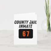 County Jail Prison Inmate 67 Halloween Funny Mens  Karte (Vorderseite)
