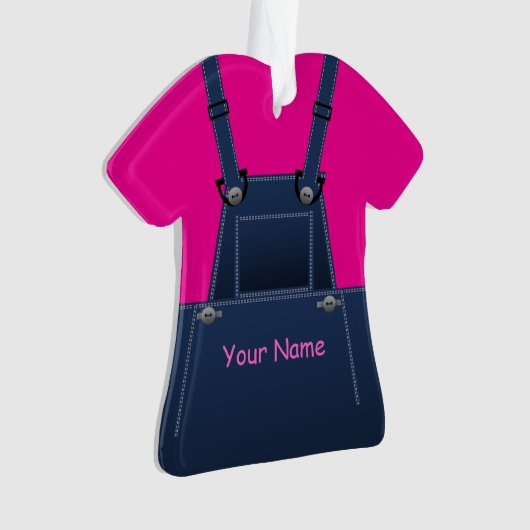 County Overalls Hot Pink Weihnachtsdekoration Ornament (Vorderseite)