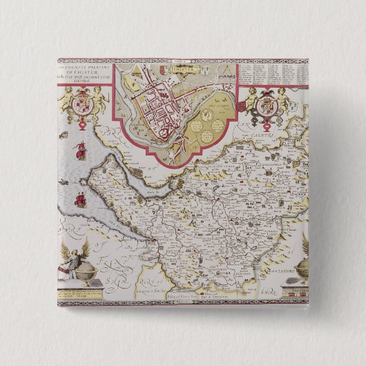 Countye Palatine von Chester, vorbei graviert Button (Vorderseite)