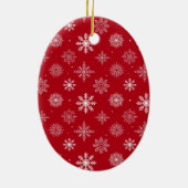 Coupé-Foto| Schneeflocken zurück im Roten Ozean Keramik Ornament (Hinten)