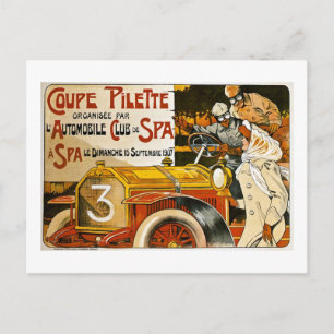 Coupe Pilette Vintages spanisches Automobilplakat Postkarte