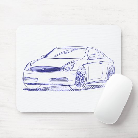Coupé-Skizze Inf G35 Mousepad (Mit Mouse)