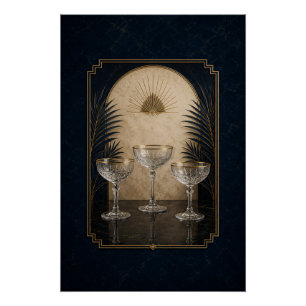 Coupe Trio Art Deco Poster Bar Kunst