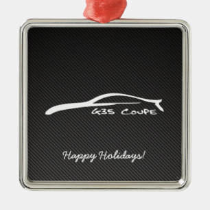 CoupéG35 weiße Brushstroke-Weihnachtsverzierunge Ornament Aus Metall