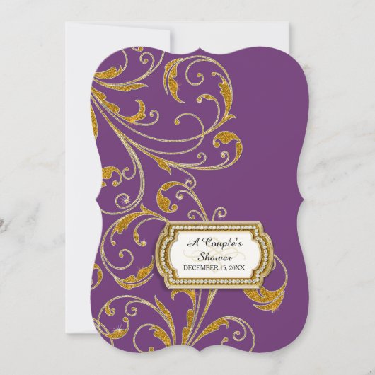 Coupels Brautparty Glam Old Hollywood Regency Einladung (Vorderseite)