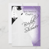 Coupels Brautparty in einem eleganten Lila Einladung (Vorderseite)