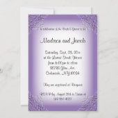 Coupels Brautparty in einem eleganten Lila Einladung (Rückseite)