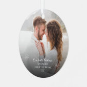 Coupels erste Weihnachten Verlobte moderne Schneef Ornament Aus Metall (Vorderseite links)