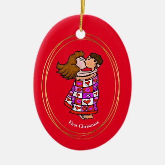 Coupels erste Weihnachtsdekoration Keramik Ornament (Vorne)