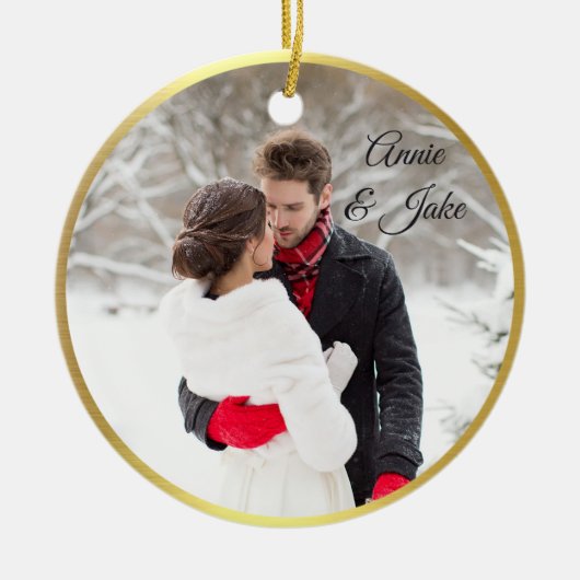 Coupels erste Weihnachtsfeier Keramik Ornament (Vorne)