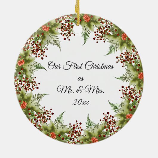 Coupels erste Weihnachtsfeier Keramik Ornament (Hinten)