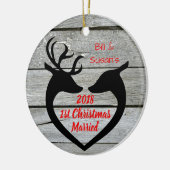 Coupels erste Weihnachtsfeier Personalisierte Orna Keramik Ornament (Links)