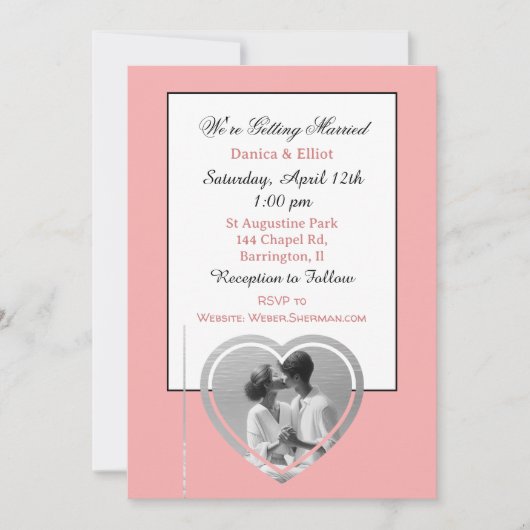 Coupels Minimalistisches Foto Elegant Wedding Invi Einladung (Vorderseite)