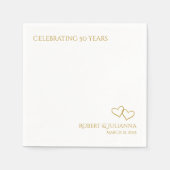 Coupels Namen Goldherzen 50 Jubiläum Party Serviette (Vorderseite)