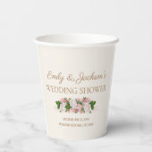 Coupels Polterabend. Vintage Blütenfarbe Rosa Pappbecher (Rückseite)