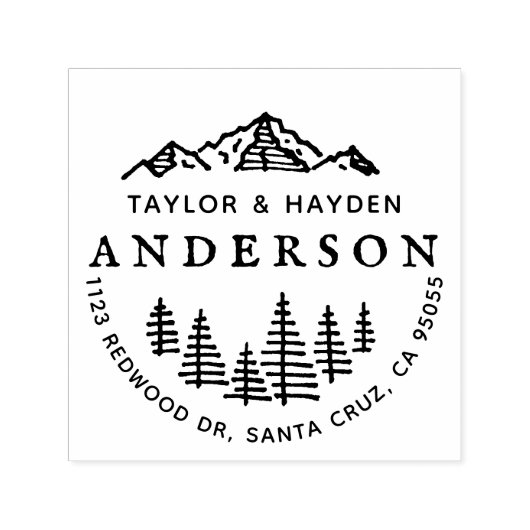 Coupels rustikale, handGezeichnet Berg-Rücksendead Permastempel (Design)