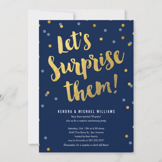 Coupels überraschende Party Einladungen (Vorderseite)