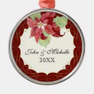 Coupels Weihnachten gemeinsam Poinsettia personali Silbernes Ornament