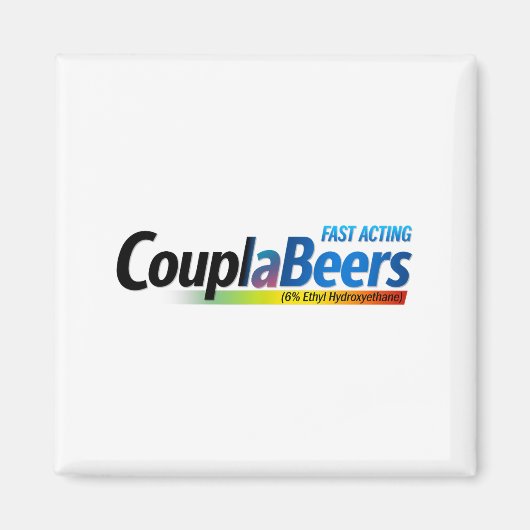 Couplabeers Couple Of Beers Funny Meme Fast Acting Magnet (Vorne)
