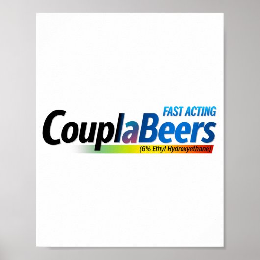 Couplabeers Couple Of Beers Funny Meme Fast Acting Poster (Vorne)